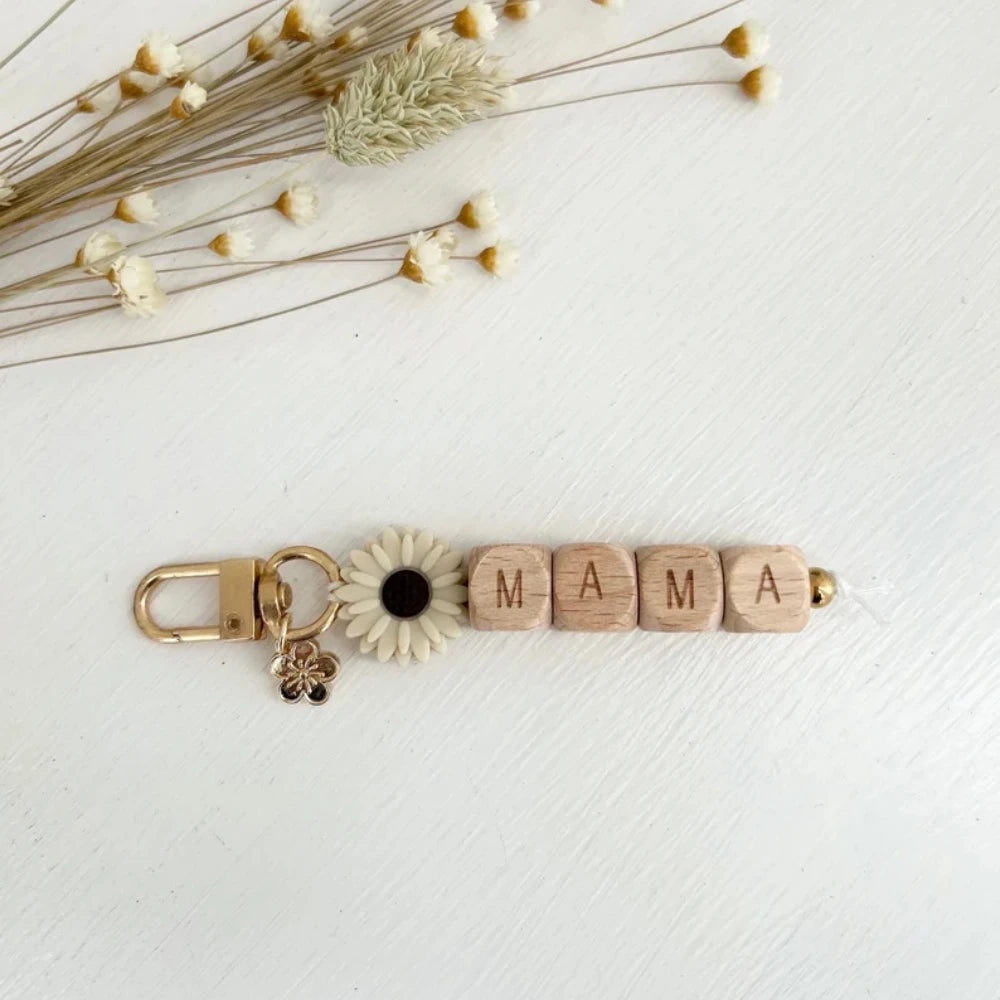 2-Pack Mama Wooden Keychains | Mother's Day & Baby Shower Gift Wooden Keychain Set Peaceful Pleasures Health and Wellness