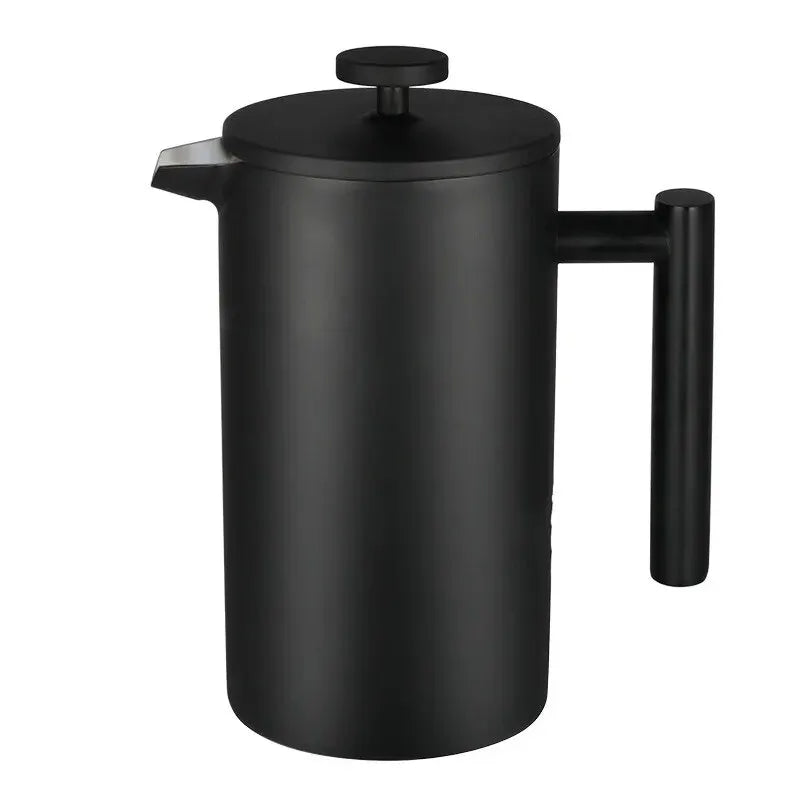 Black French Press Coffee Maker 304 Grade Stainless Steel Insulated Coffee Press with 2 Extra Screens 34oz (1 Litre) Peaceful Pleasures Health and Wellness Default Title
