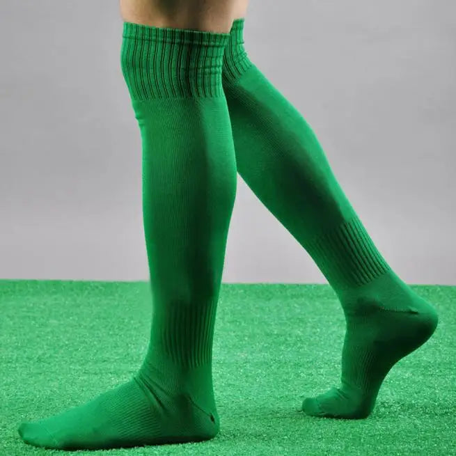 Football Socks Men'S Sports Soccer Socks Solid Color Over Knee Socks Casual Breathable Socks Men'S Training Socks Ball Socks Peaceful Pleasures Health and Wellness Green