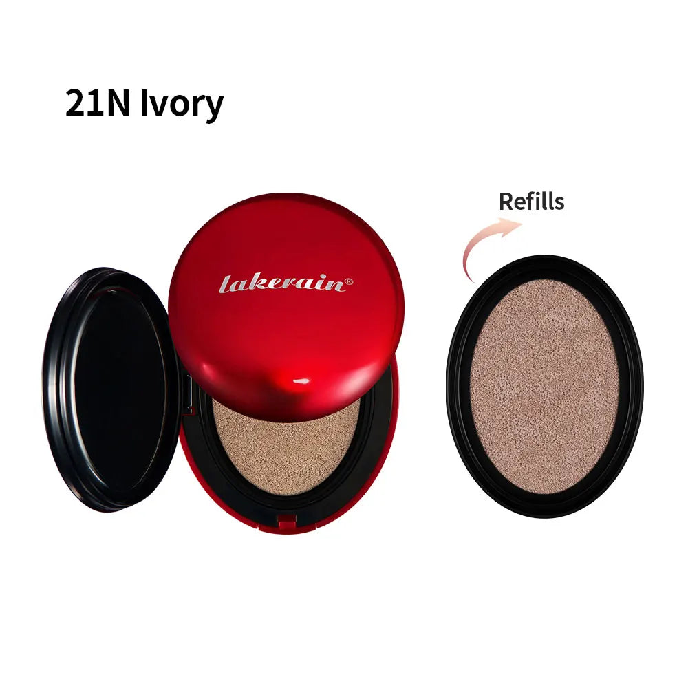 Sunscreen Cushion Foundation Fit Cushion Foundation Full Coverage Waterproof Long-lasting Concealer Long-lasting Korean Makeup Peaceful Pleasures Health and Wellness 21N and Refills