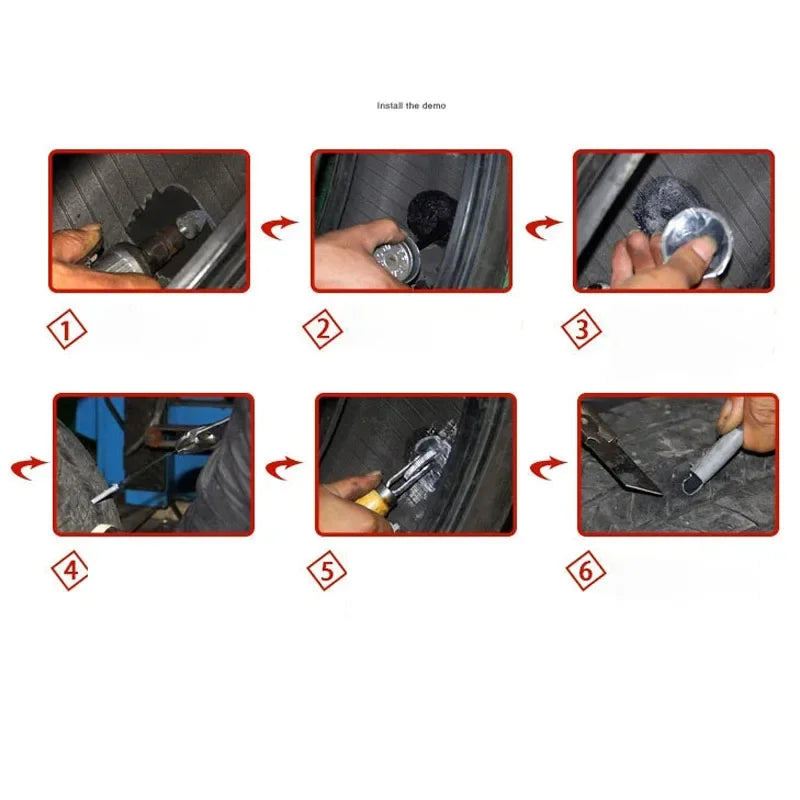5-Pack Tubeless Tire Mushroom Plug Repair Kit – Car & Motorcycle