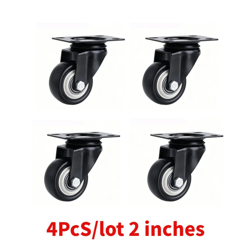 4 Pieces Of 1.5-Inch Universal Wheels Silent Furniture Casters Can Rotate 360° Suitable For Trolleys Cabinets And Scaffolding Peaceful Pleasures Health and Wellness Black-2