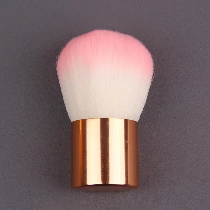 Makeup Brush Beauty Tool - 1Pcs Foundation, Blush, Concealer, Contour, Highlight, Cheek Brush for Blending, Round Angled Top Peaceful Pleasures Health and Wellness Pink white