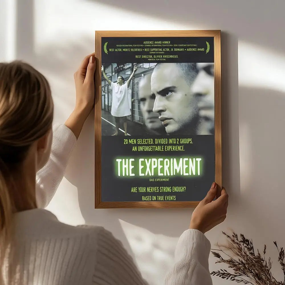 Movie T-The Experiment Poster HD Self Adhesive Waterproof Wall Art Ideal for Home Office Dorm Bedroom Great Gift Peaceful Pleasures Health and Wellness White6 50X70cmNoframe