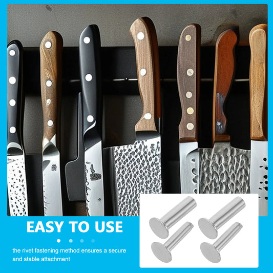 4 Pairs Kitchen Knife Handle Rivets Diy Knife Handle Fixing For Wooden Grip Repair Replacement Fasteners for Fixing Blade Knife Peaceful Pleasures Health and Wellness Silver