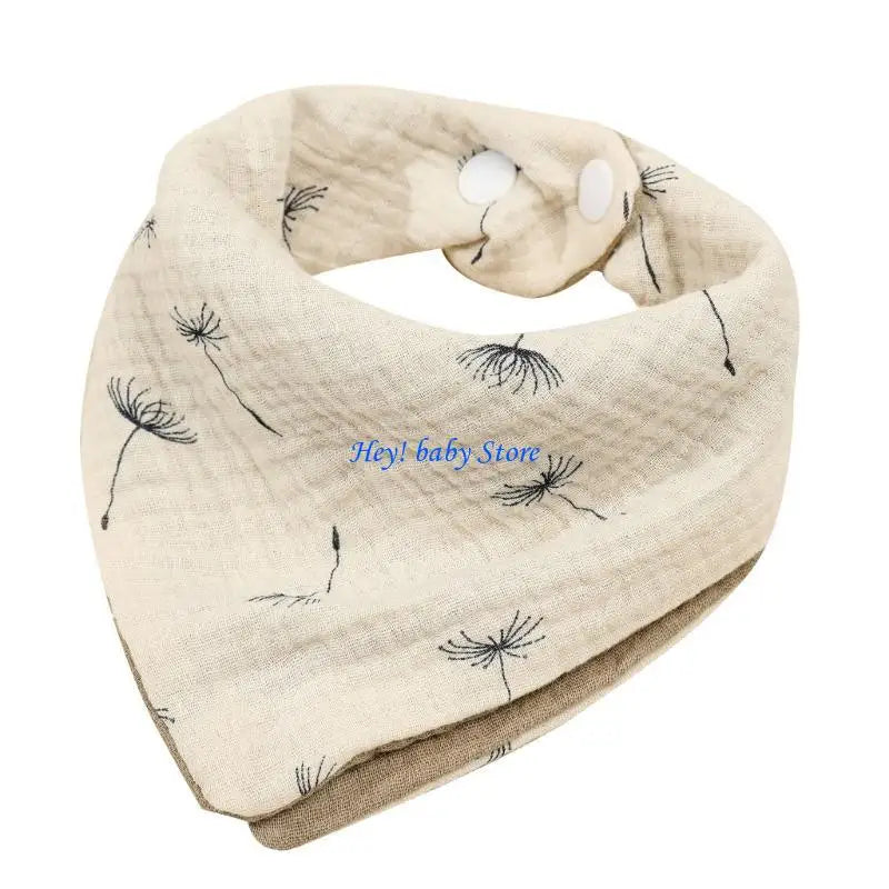 Baby Drool Bib Double-Sided Bandana | Adjustable Snap Button