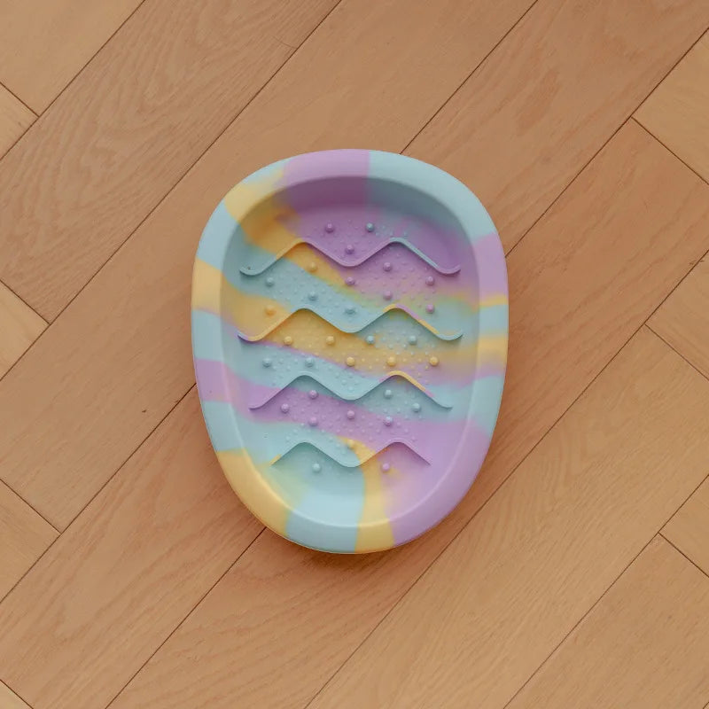 Anti Overturning Slow Eating Silicone Bowl for Cats and Dogs Universal Pet Bowl Anti Slip Small Medium Sized Dogs Anti Choking Peaceful Pleasures Health and Wellness Large A