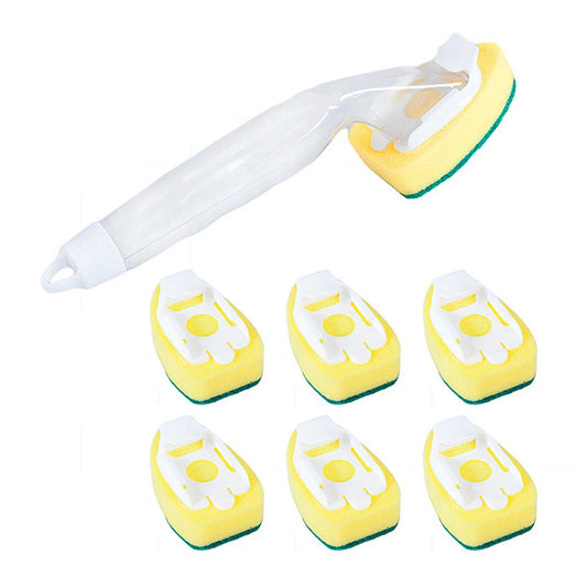 Dish Wand Soap Cleaning Brush Set Replacement Sponge Refill Liquid Washing Home Kitchen Sink Scrubber Cleaning Cleaning Tool Peaceful Pleasures Health and Wellness