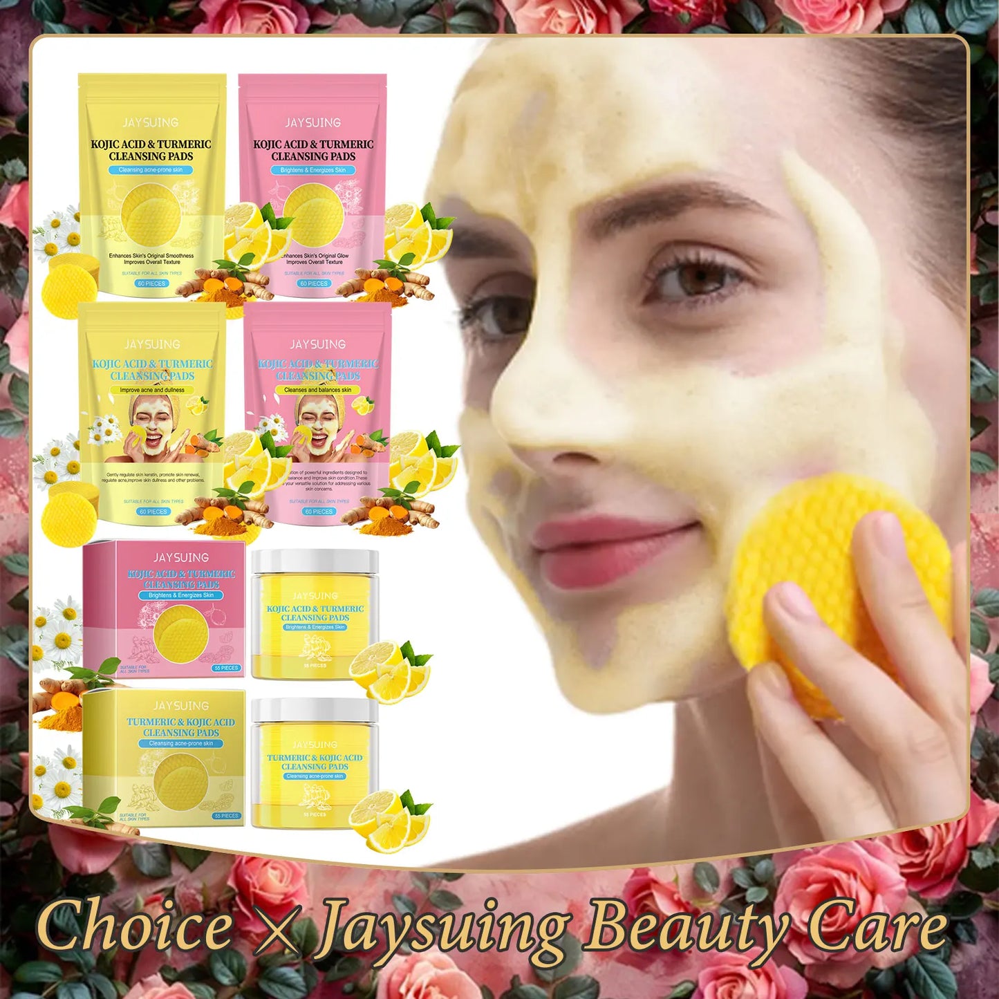 Turmeric Exfoliating Facial Pads – Anti-Acne & Deep Cleanse