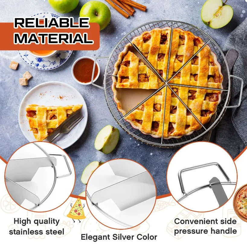 Stainless Steel Cake & Pizza Cutter | 4–10 Slice Portioner