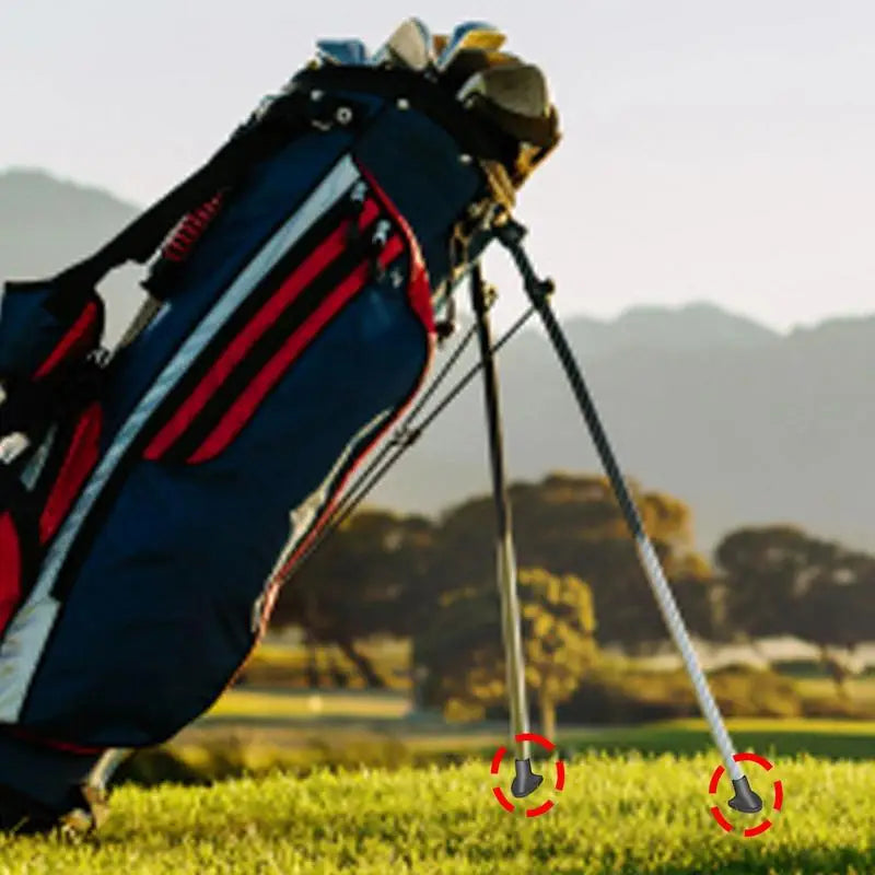 2pcs Golf Bag Leg Feet Attachable Stand Feet For Golf Bag Durable Black Rubber Golf Bag Feet Attachment Golf Players Bags Stan Peaceful Pleasures Health and Wellness