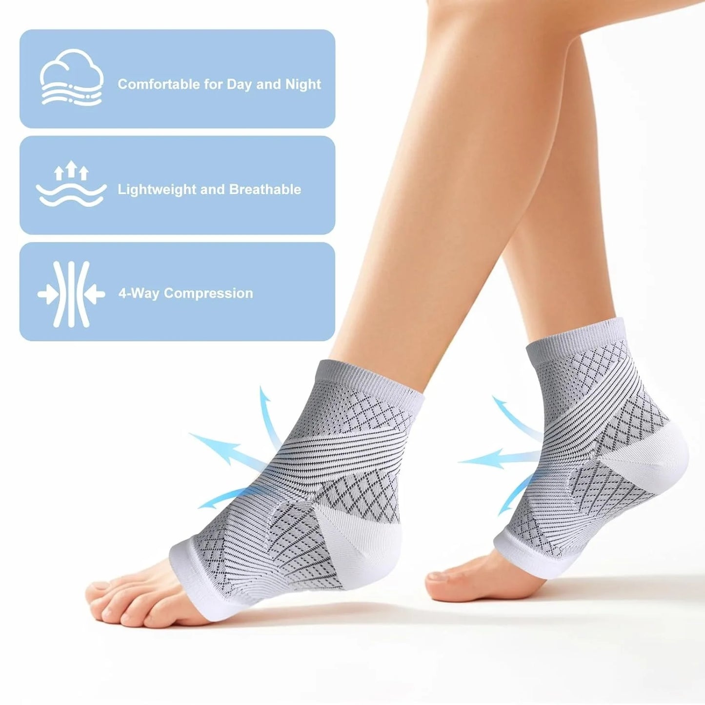 Neuropathy Socks for Women and Men, Nano Soothe Relief Compression Socks Toeless Compression Socks Peaceful Pleasures Health and Wellness