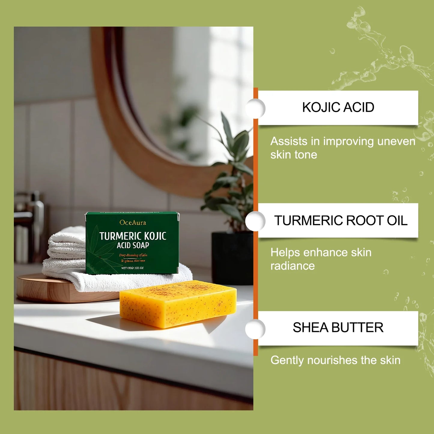 Turmeric Kojic Acid Soap – Brightening Dark Spot Remover 100g