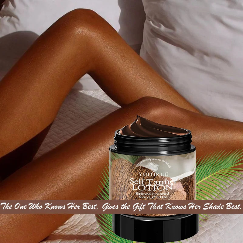 YUITIKUE Coconut Self Tanner Lotion 80g Medium Bronze Sunless Tanning Lotion for Natural Face & Body Glow Peaceful Pleasures Health and Wellness