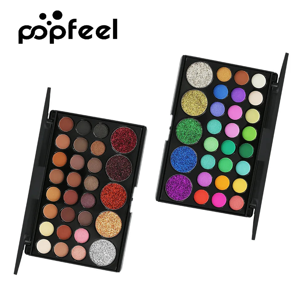 29-Color Eyeshadow Palette – Shimmer, Glitter & Matte Nudes