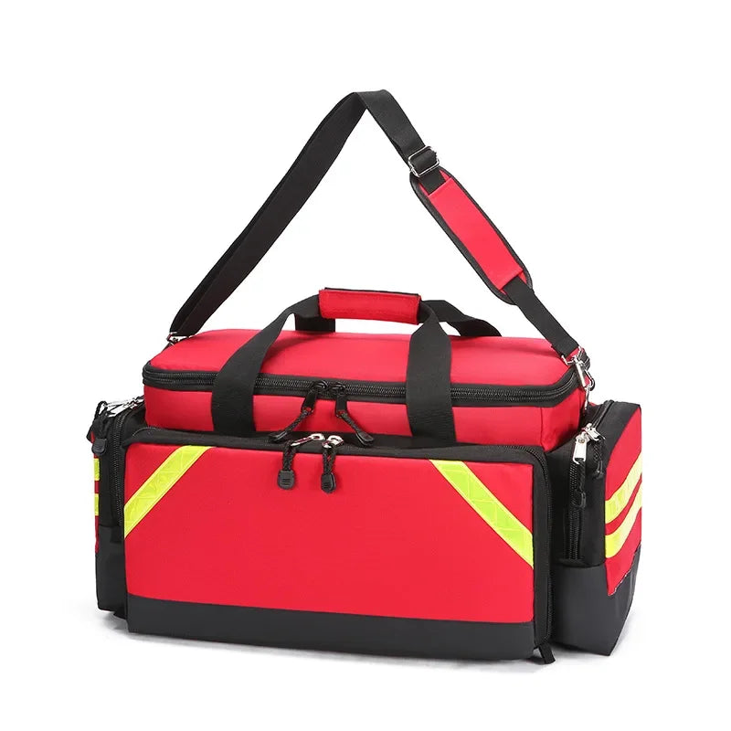Outdoor 1200D First Aid Kits Waterproof Large Capacity First Aid Shoulder Bag Tear Resistant Oxford Cloth Medical Emergency Kit Peaceful Pleasures Health and Wellness Red
