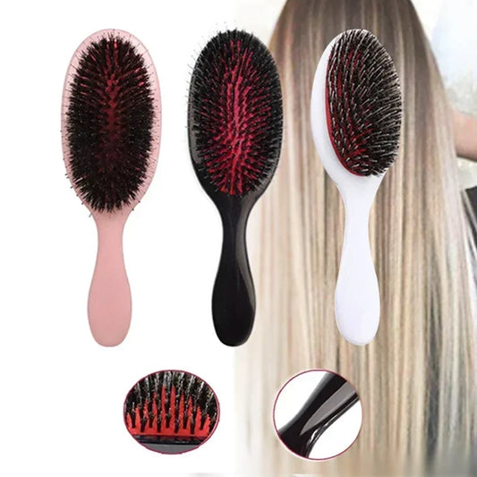 1PC Oval Boar Bristle & Nylon Hair Comb Mini Anti-static Hair Scalp Massage Comb Hairbrush Salon Hair Care Brush Styling Tool Peaceful Pleasures Health and Wellness