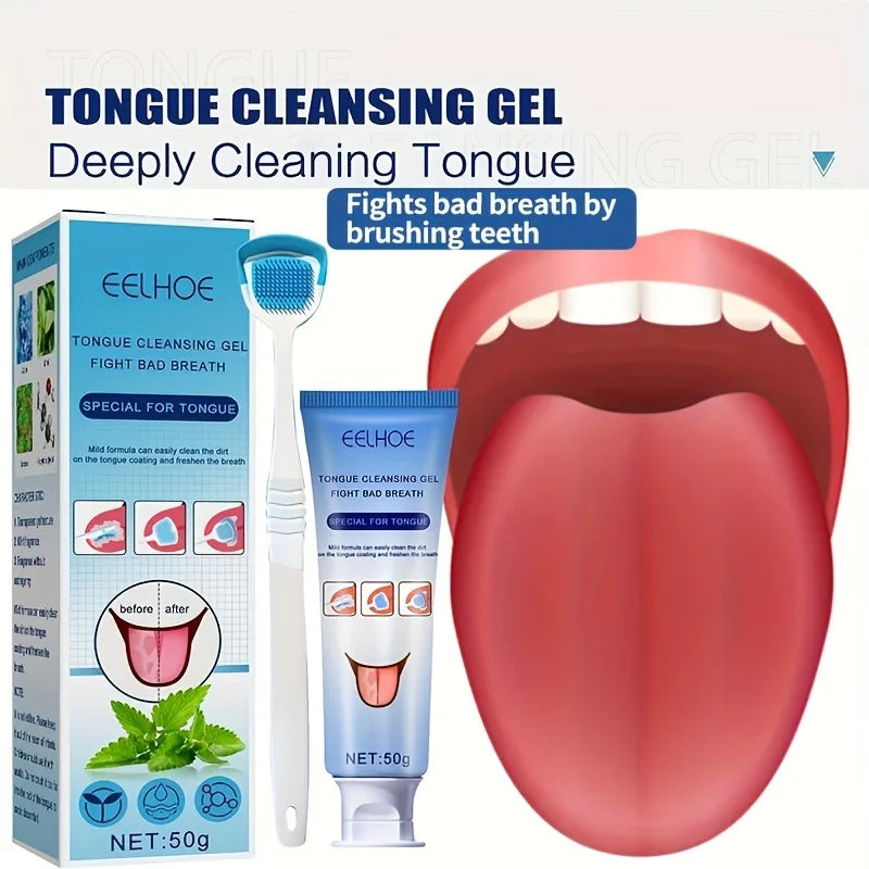 Tongue Cleaning Gel with Brush – Fresh Breath Oral Care 50g