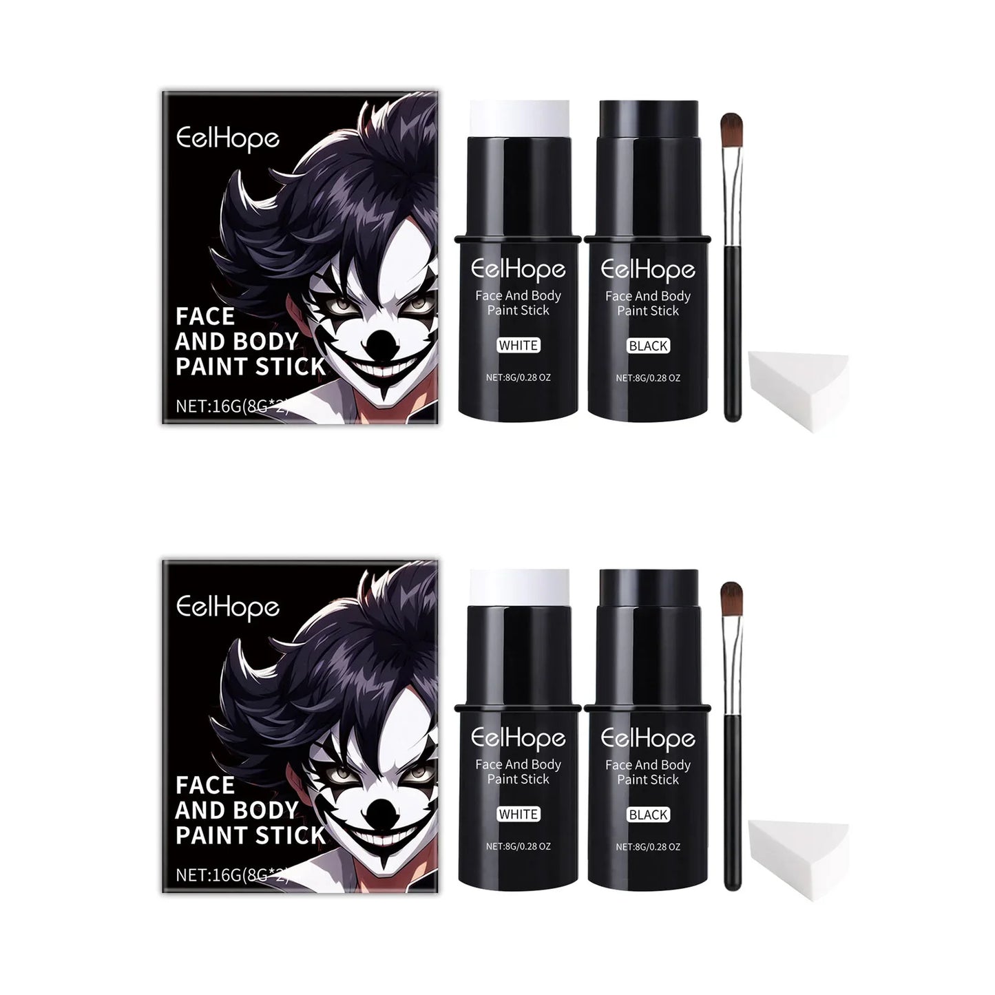Halloween Face & Body Paint Kit – Clown Joker Makeup Set