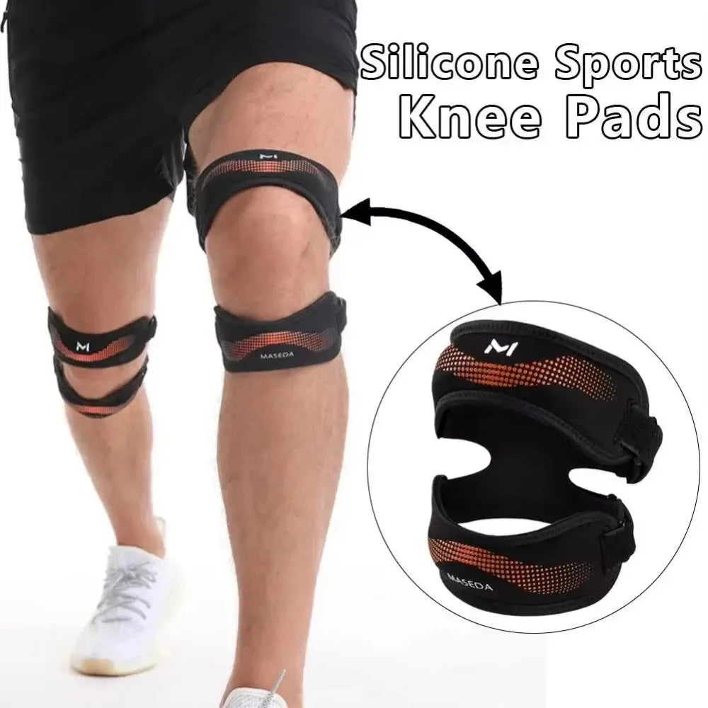 1Pc Soft Adjustable Double Patellar Band Knee Support Breathable Knee Patella Stabilizer Strap Comfortable Knee Protector Peaceful Pleasures Health and Wellness