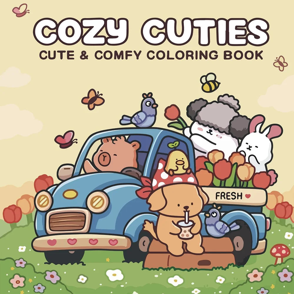 Cozy Cuties Coloring Book Adults Bold Easy Cute Patterns Stress