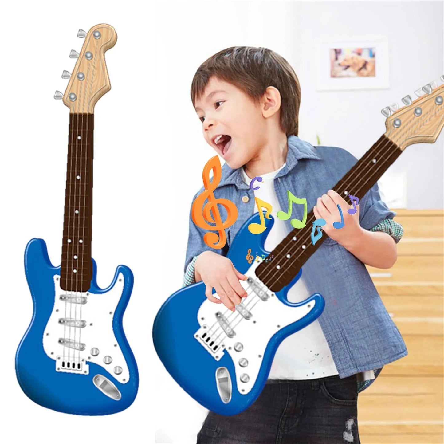 17" Kids Electric Guitar Toy – 4 String Musical Instrument