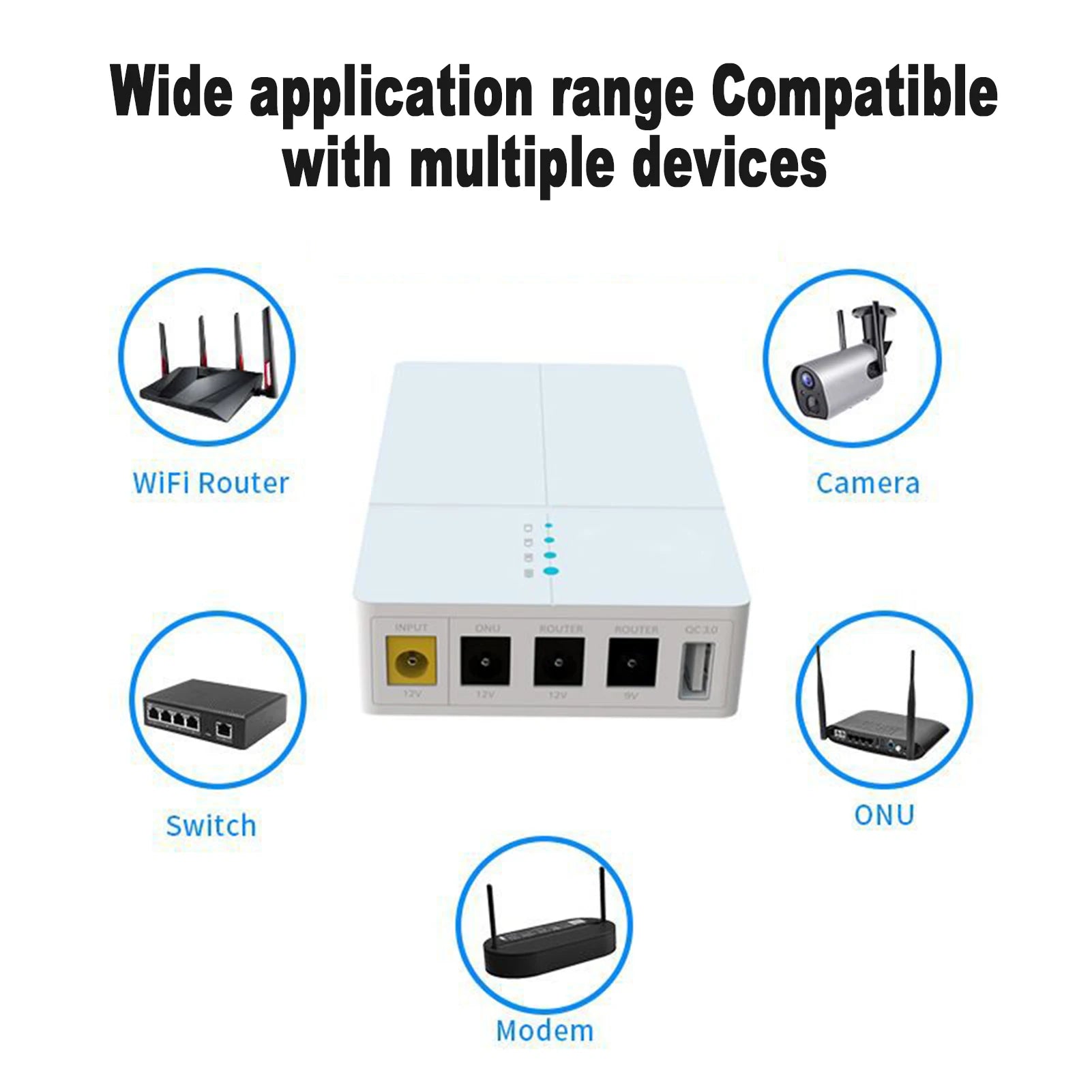 Mini UPS Battery Backup 13500mAh, Portable Rechargeable USB DC Backup Power, 5V/9V/12V Uninterrupted Power Supply Peaceful Pleasures Health and Wellness
