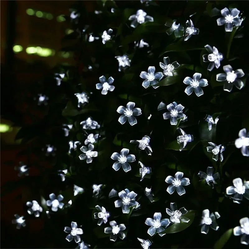 5M 20 LED Solar Cherry Flower String Lights | 8 Modes IP65