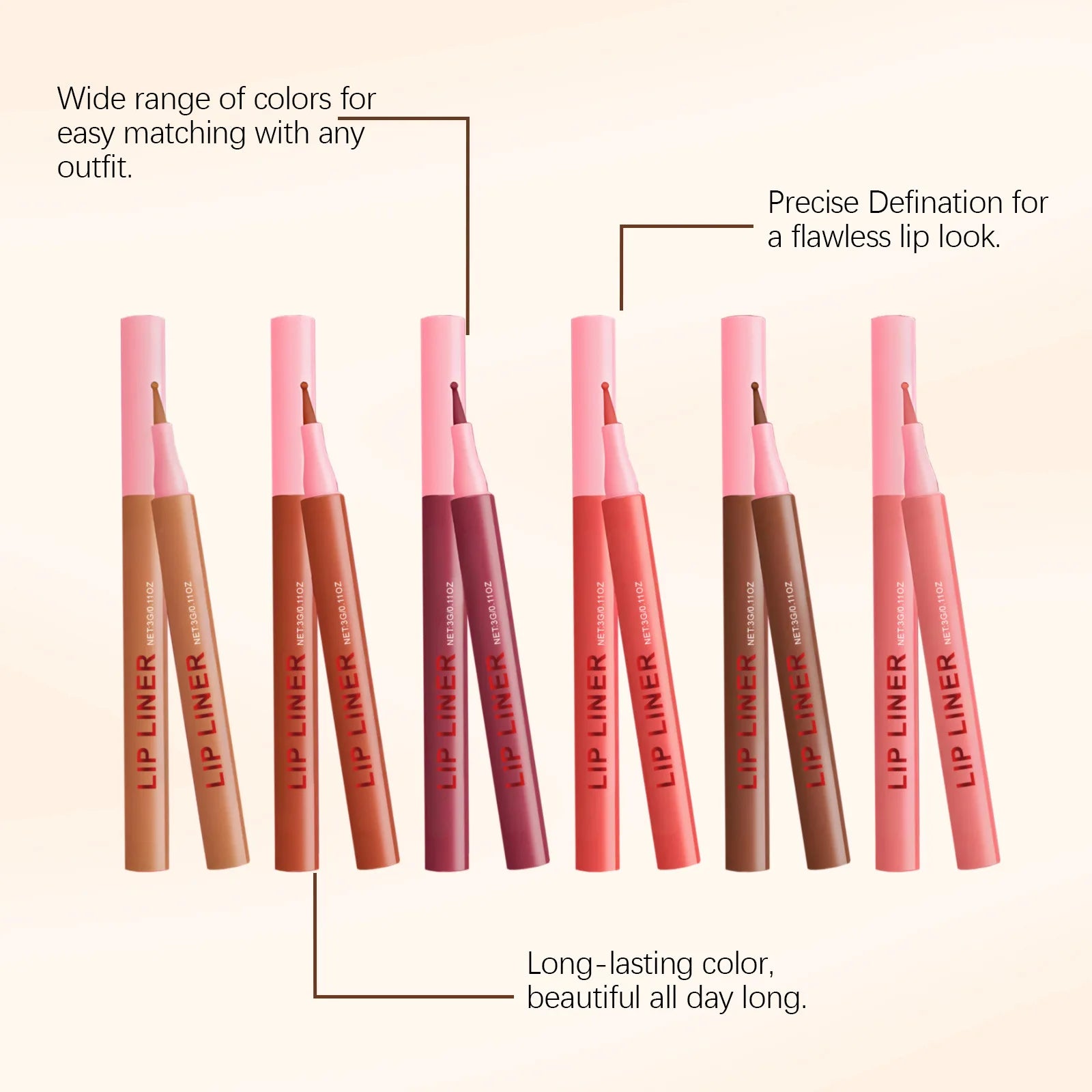 Multi Color Lipliner Create Perfect Lip Contour Smoothing Lips Surface Moisturizing Lips Portable Waterproof Lip Pencil Makeup Peaceful Pleasures Health and Wellness