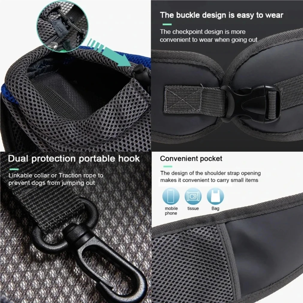 Breathable Mesh Dog & Cat Sling Carrier – Travel Crossbody Bag