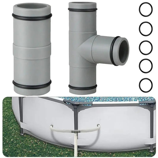 Pool Pump Connector Two-Way Pipe Connection Gadget For 1-1/4 Inch Or 32mm Hose With Rubber O-Ring Above-Ground Pool Supplies For Peaceful Pleasures Health and Wellness