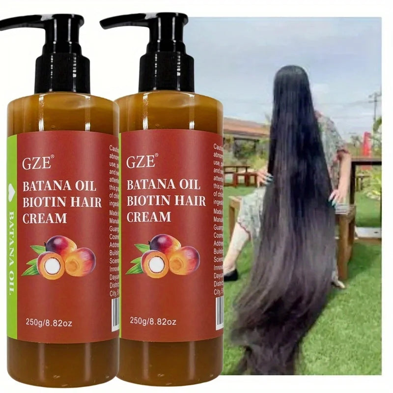 GZE Batana Oil Biotin Hair Cream Anti-Breakage 2 Pack 500g Hair Conditioning Cream Peaceful Pleasures Health and Wellness Batana Oil Cream