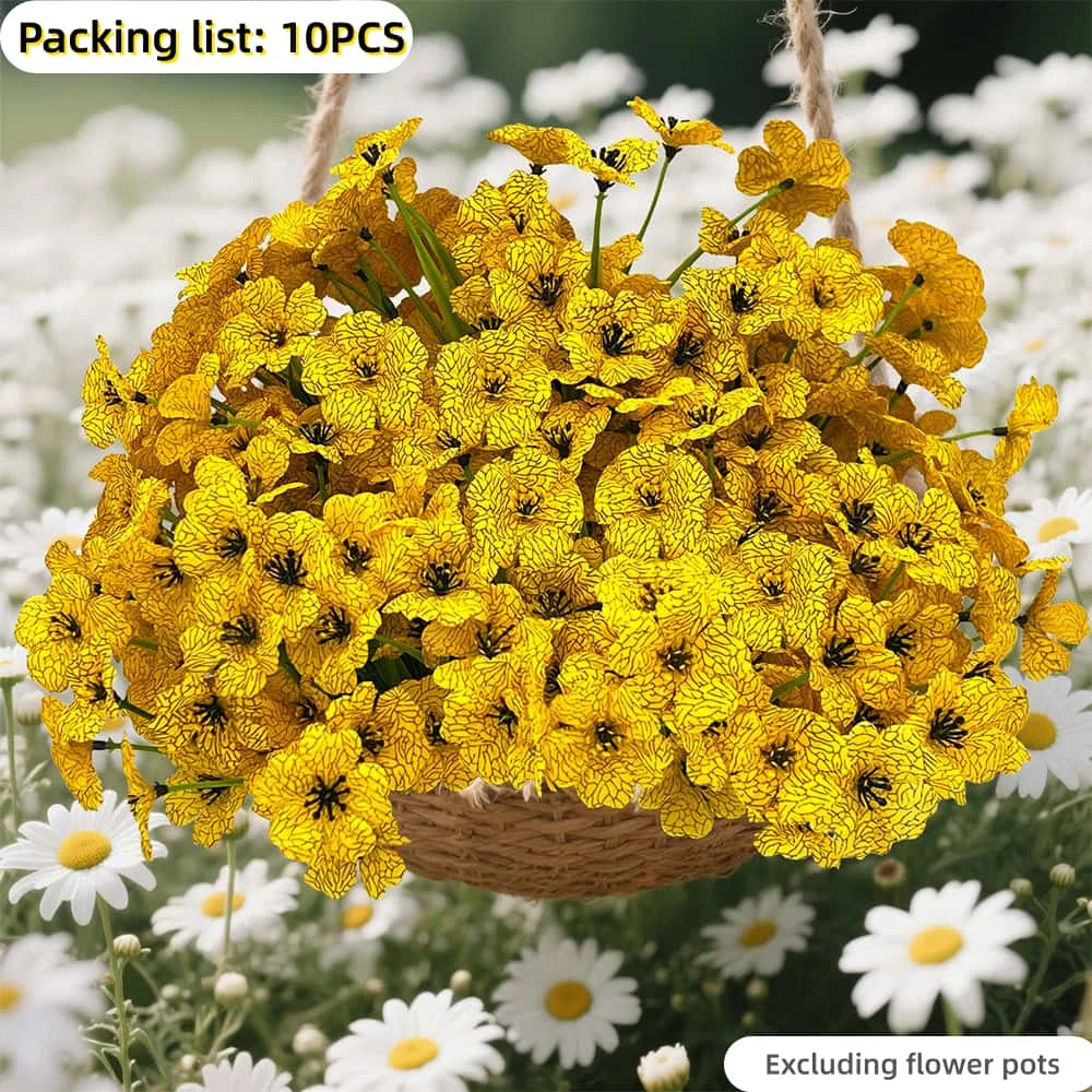 UV Resistant Silk Artificial Flowers 9/10 PCS – Faux Blooms