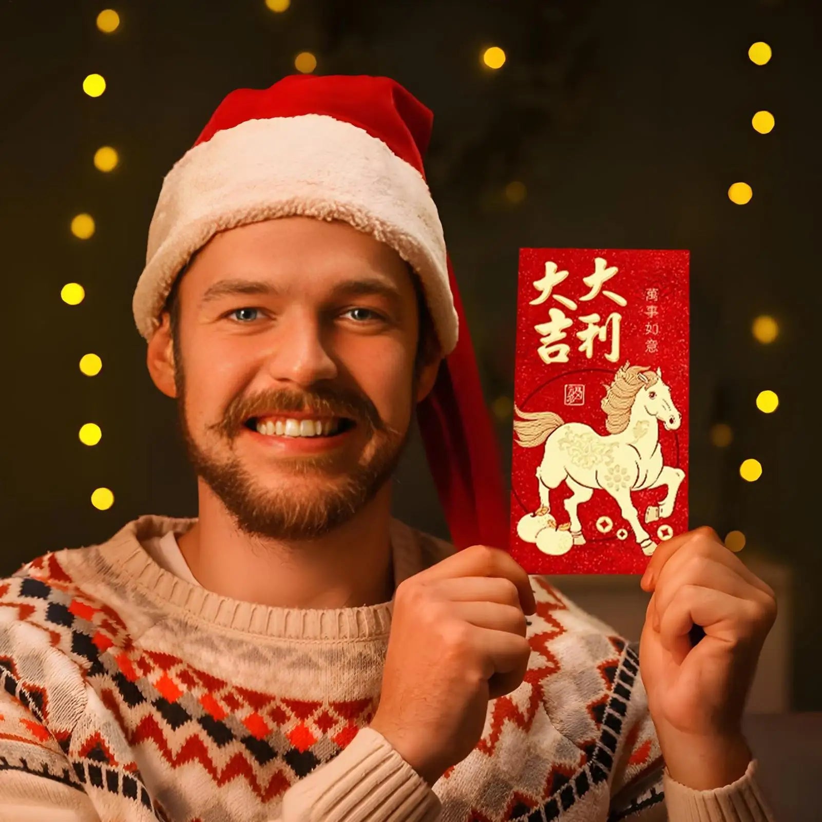 Chinese Red Envelope Lunar New Year Lunar New Year 2026 Red Envelopes For Marriage Engagement Birthday Spring Festival Wedding Peaceful Pleasures Health and Wellness
