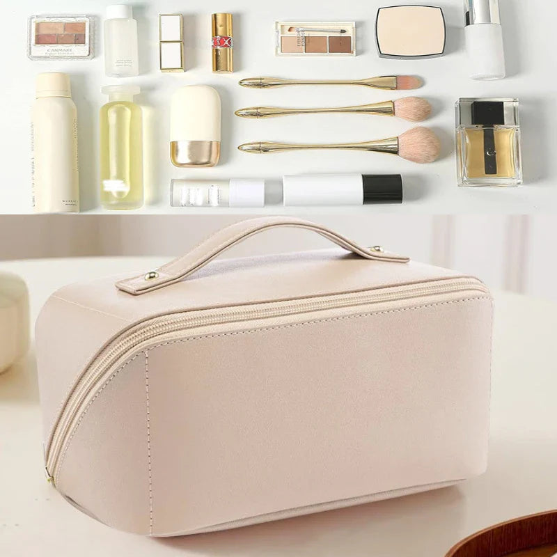 Travel Makeup Organizer Bag – Zippered Cosmetic Toiletry Pouch