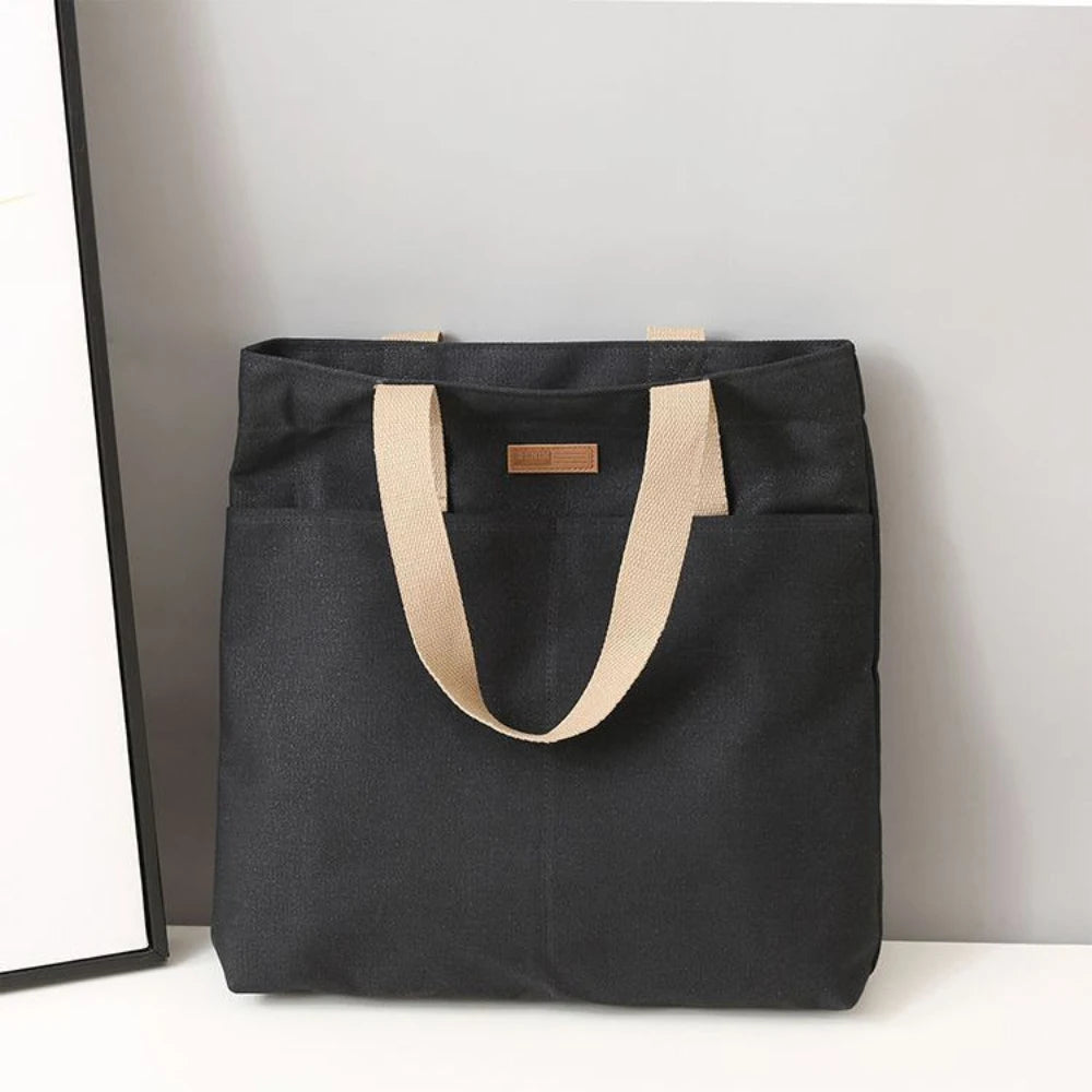 Women's Large Canvas Tote Bag – Casual Commuter Shoulder Bag