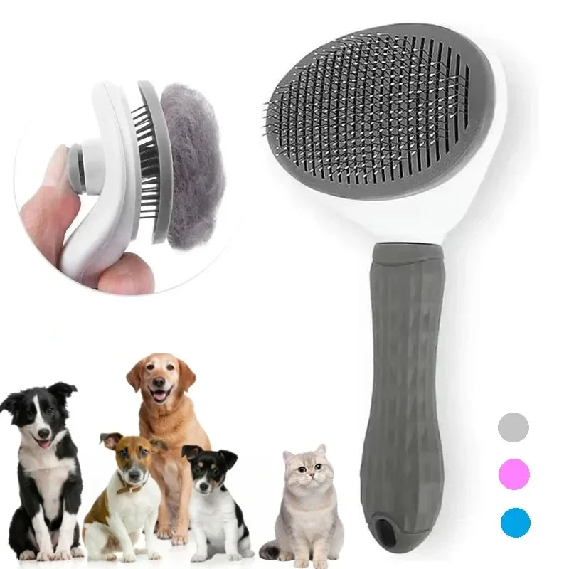 Pet Dog Brush Cat Comb Self Cleaning Pet Hair Remover Brush For Dogs Cats Grooming Tools Pets Dematting Comb Dogs Accessories Peaceful Pleasures Health and Wellness