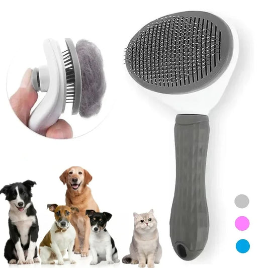 Pet Dog Brush Cat Comb Self Cleaning Pet Hair Remover Brush For Dogs Cats Grooming Tools Pets Dematting Comb Dogs Accessories Peaceful Pleasures Health and Wellness