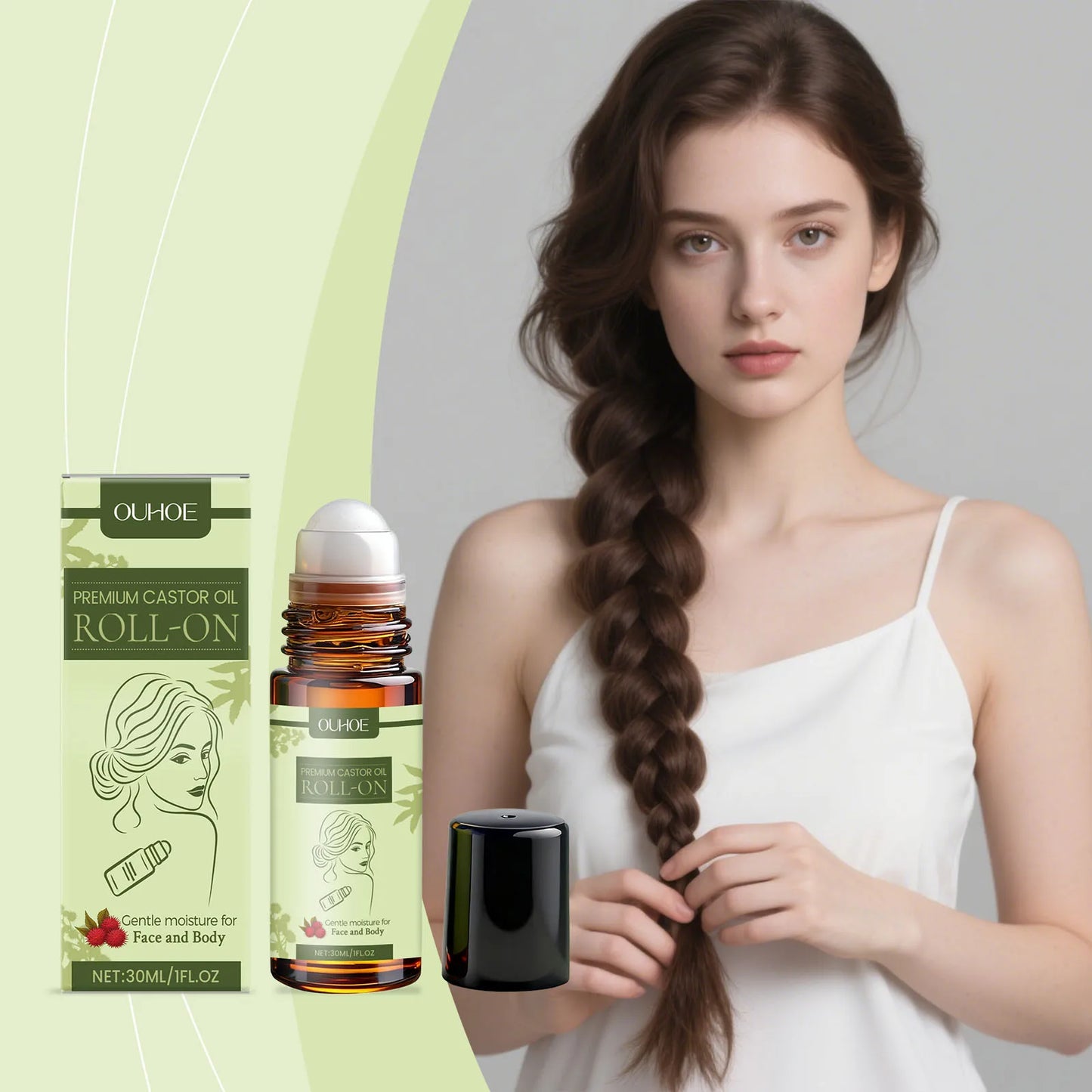 Castor Oil Roll-On | Nourishing Hydrating Skin Moisturizer 30ml