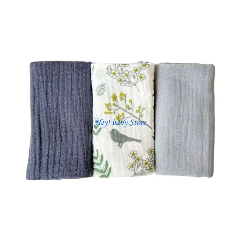 Baby Washcloths 3-Pack | Soft Cotton Burp Cloths for Newborns