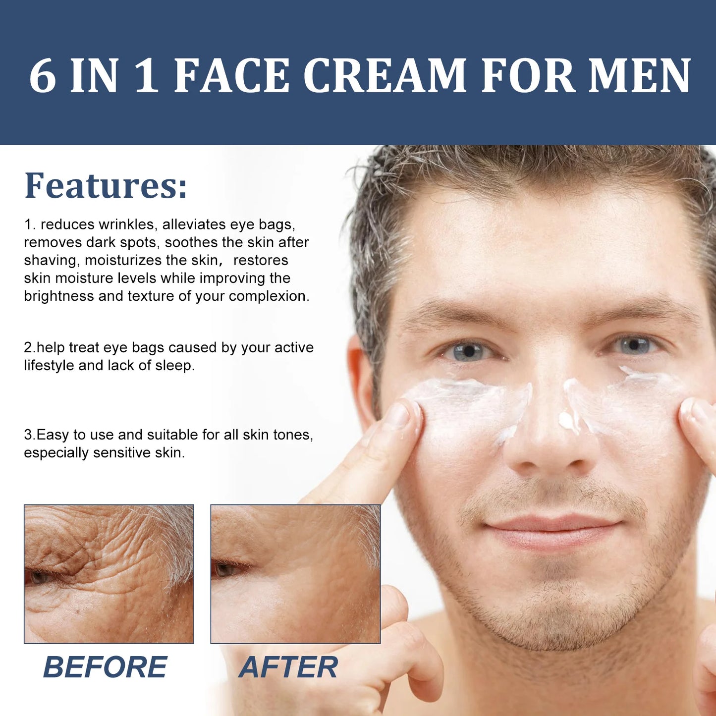 6-in-1 Men's Face Cream | Collagen, Anti-Aging & Hydration