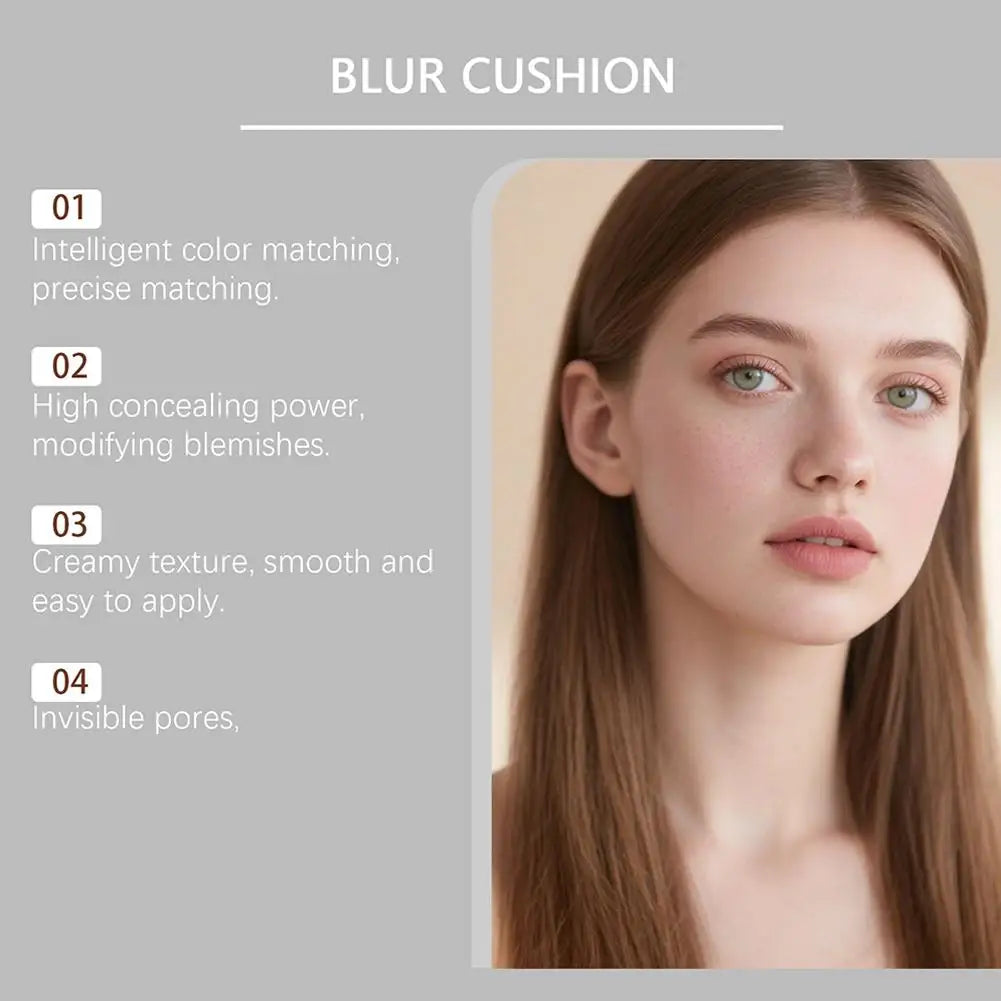 Face Foundation Concealer Cushion Lightweight Long-lasting Hydration Excellent Coverage Portable Cushion Cosmetic Korea Make up Peaceful Pleasures Health and Wellness