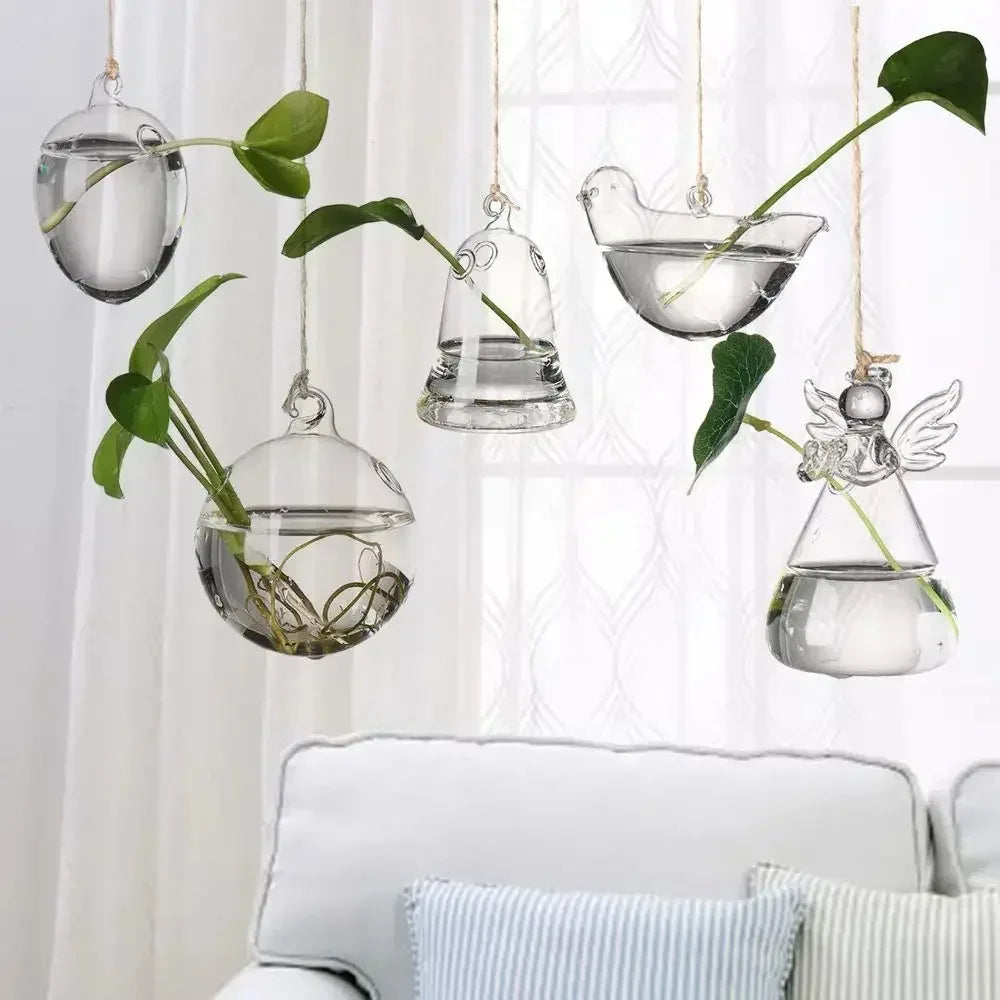 Hanging Glass Terrarium Vase | Hydroponic Plant Pot Decor