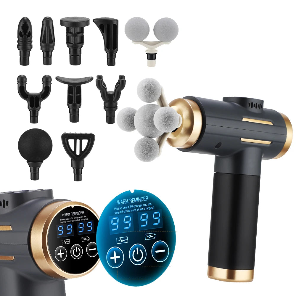 Cordless Percussion Massage Gun 3200RPM Deep Tissue 99 Speeds 11 Heads Office Neck & Shoulder Massager for Post-Workout Recovery Peaceful Pleasures Health and Wellness