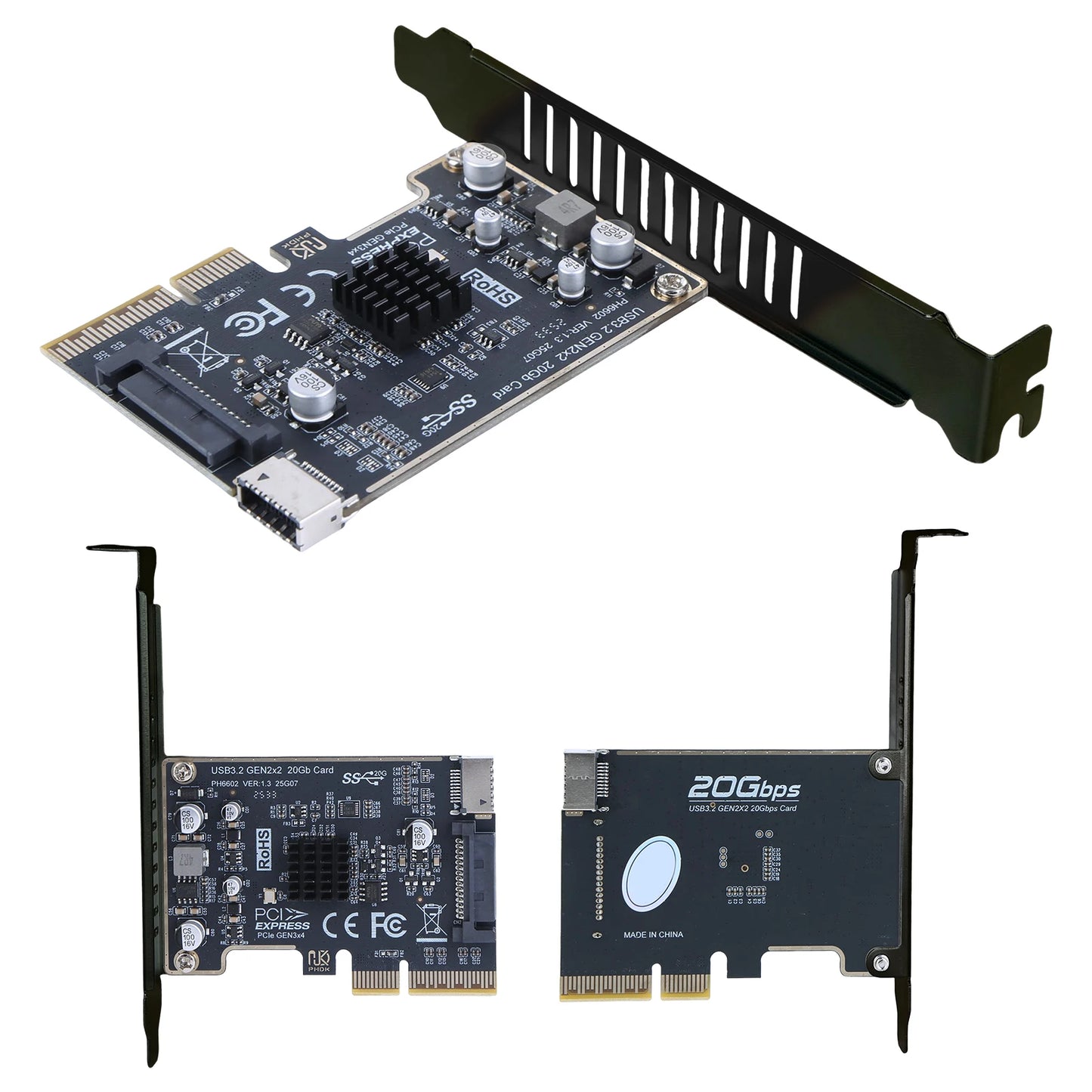 PCIE To Type-E Expansion Card ASM3242 Chip Front Panel Adapter Expansion Card Riser Converter for Desktop PC Front Panel TYPE C Peaceful Pleasures Health and Wellness