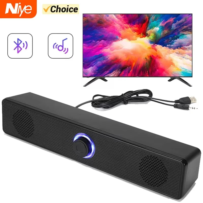 Bluetooth Speaker Bar 4D Stereo Sound Subwoofer For Macbook Laptop Notebook PC With Mic Music Player Loudspeaker Peaceful Pleasures Health and Wellness