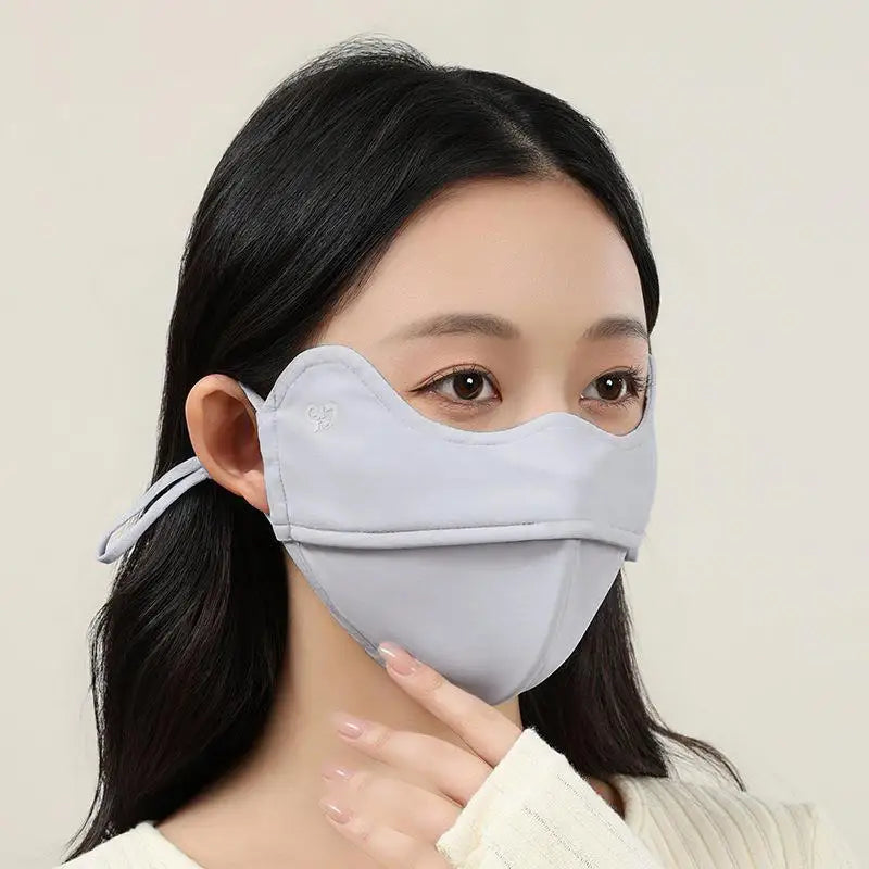 Outdoor Sunscreen Mask Women Girl Ice Silk Face Mask Breathable Mesh Face Cover Driving Riding Hiking Dustproof Mask Peaceful Pleasures Health and Wellness