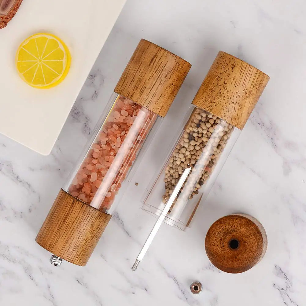 Leeseph 8inch Salt and Pepper Grinder Set of 2, Adjustable Coarseness and Cleaning Brush, Perfect for Modern Kitchens Peaceful Pleasures Health and Wellness