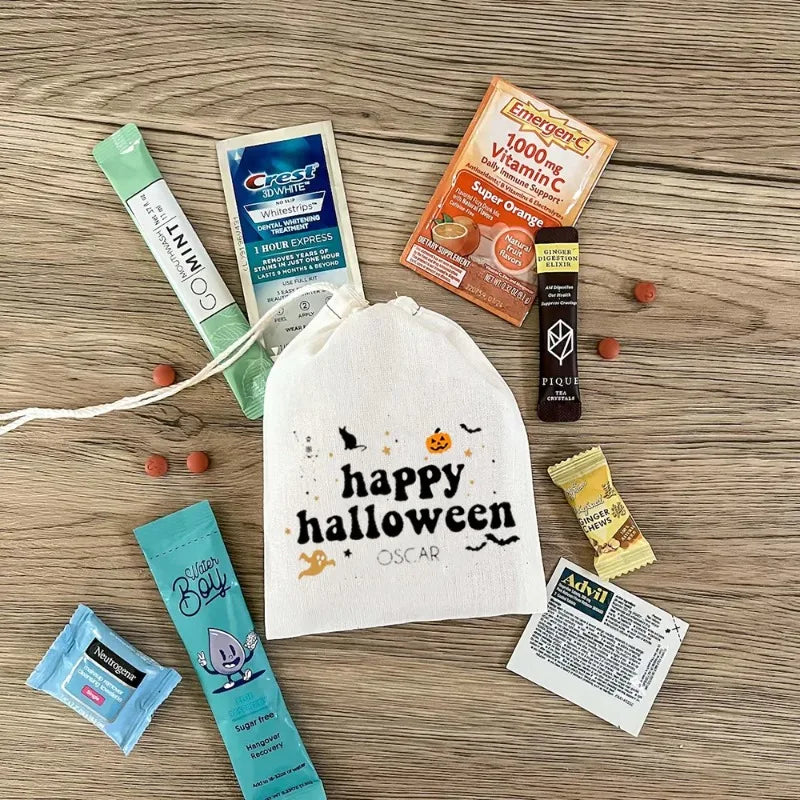 5-Pack Personalized Halloween Drawstring Treat Bags for Kids