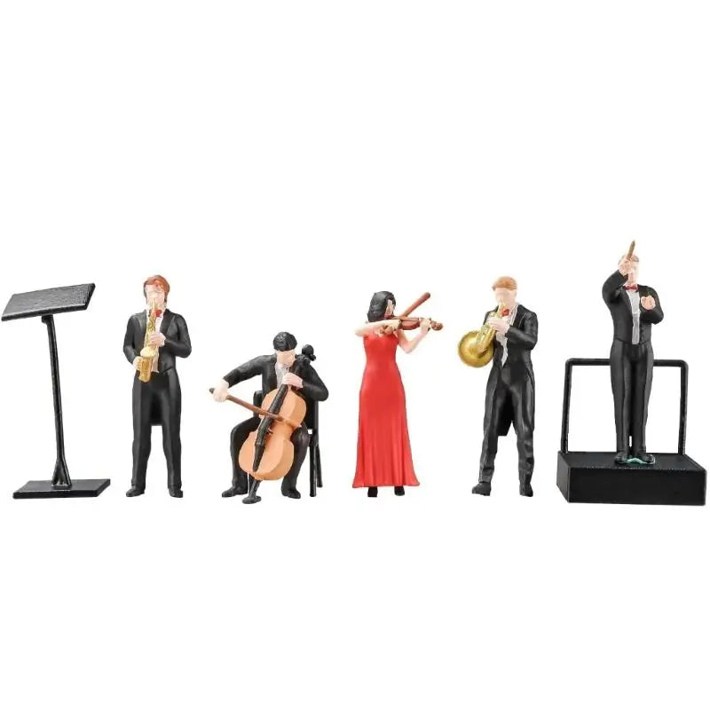 1/64 Scale Miniature Violinist Resin Figurines – Set of 6